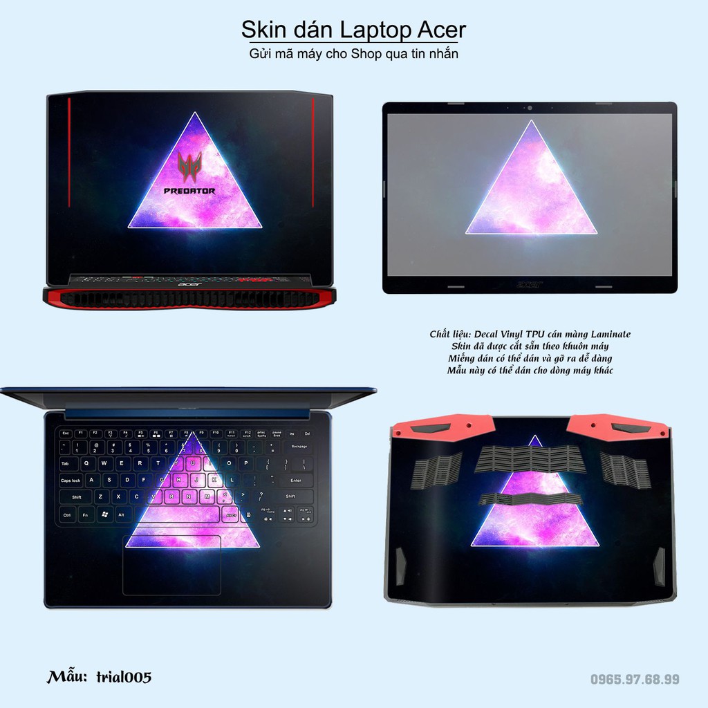 Skin dán Laptop Acer in hình Đa giác (inbox mã máy cho Shop)