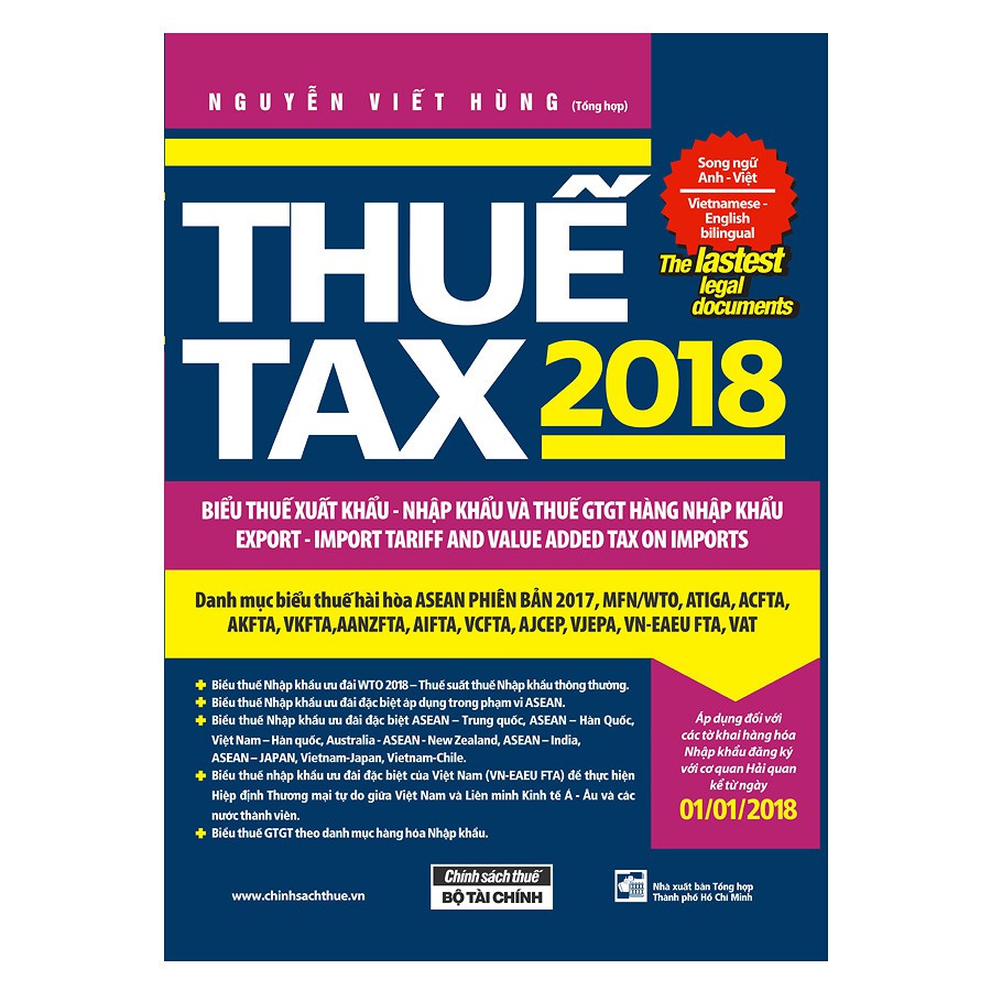 [ Sách ] Thuế TAX 2018 - Biểu Thuế Xuất Khẩu - Nhập Khẩu Và Thuế GTGT Hàng Nhập Khẩu ( Song Ngữ Anh - Việt )