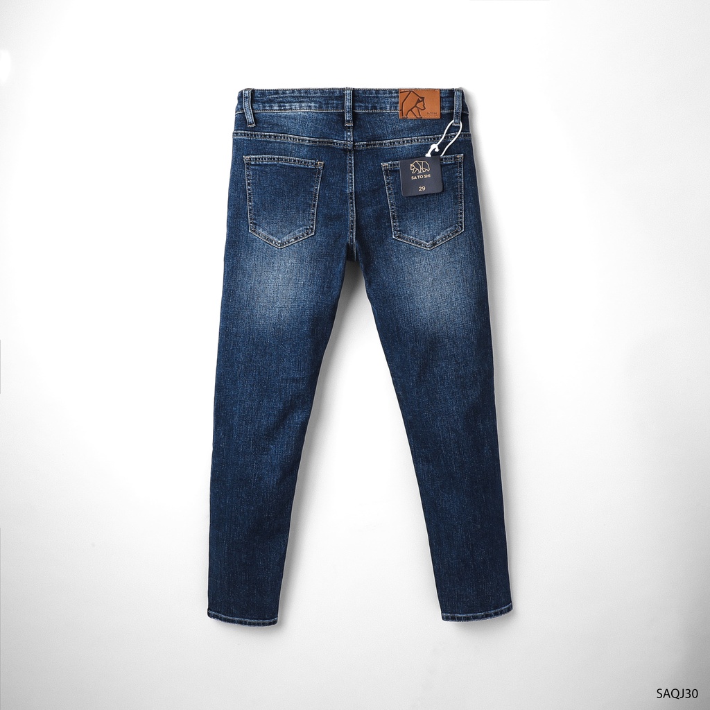 |Hẻm Store| Quần jean nam SATOSHI SAQJ31 dáng vừa màu xanh nhạt trơn wash basic, jean co giãn nhẹ | BigBuy360 - bigbuy360.vn