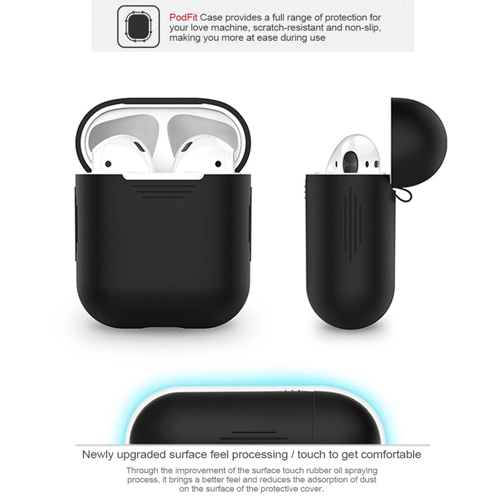 Hộp đựng bảo vệ tai nghe bằng silicon đồng màu cho Apple Airpods