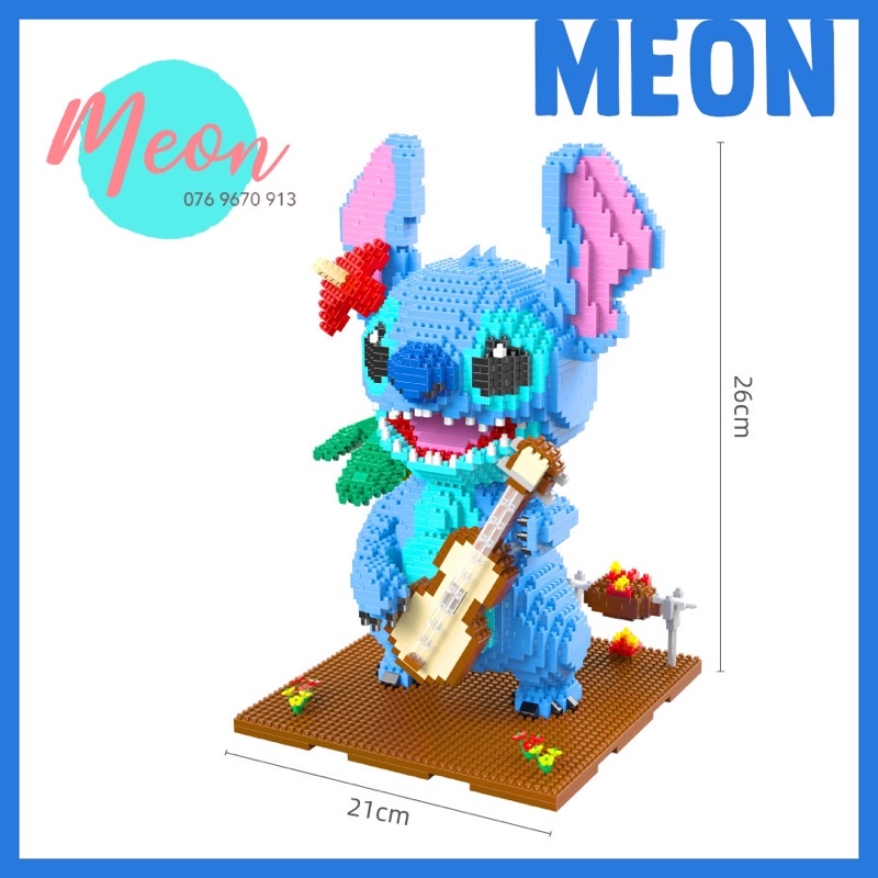 Miniblock đồ chơi xếp hình lego Stitch size XL