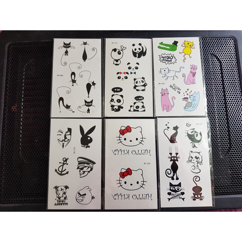 Hình xăm dán mèo cute lưu da 2-4 ngày