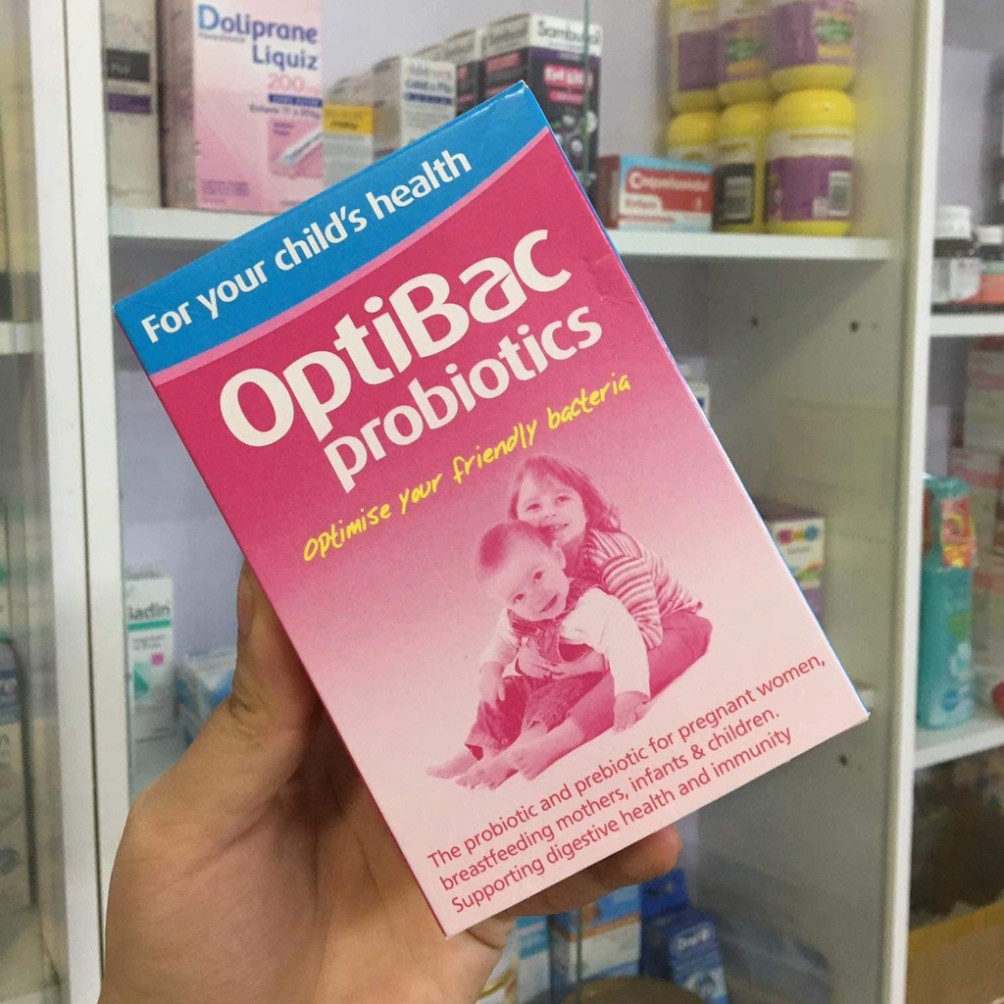 OPTIBAC HỒNG - Men Vi Sinh Hỗ Trợ Tiêu Hóa, Giảm Táo Bón Cho Trẻ Từ Sơ Sinh, Bà Bầu, Mẹ Cho Con Bú  - enshopvn.com