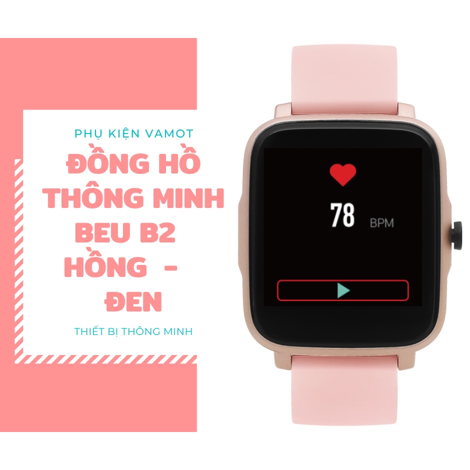 Đồng hồ thông minh BeU B2 Hồng - Đen