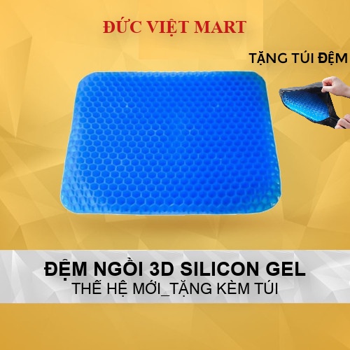 Nệm ngồi đàn hồi gel tổ ong thoáng khí, miếng lót ghế kê mông chống đau cột sống giảm áp lực lên cột sống, đệm ngồi