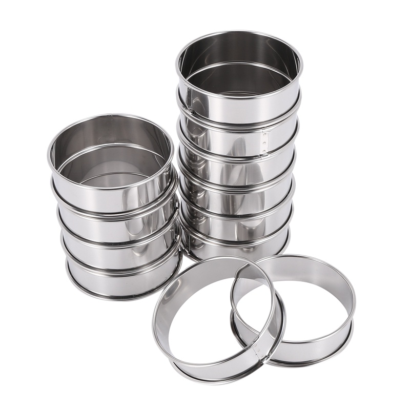 Khuôn Làm Bánh Tart Tròn Bằng Thép Không Gỉ 12 Ngăn