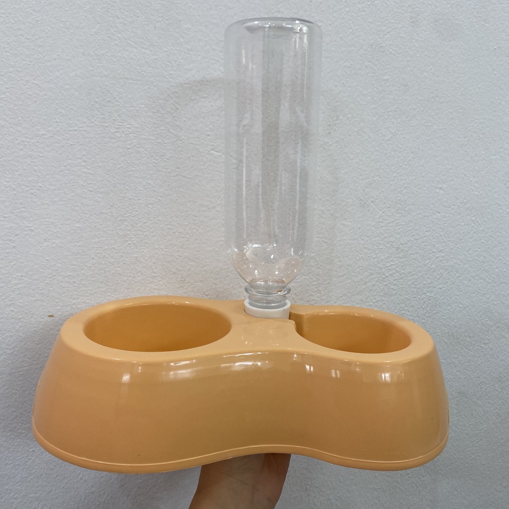 Bát ăn kèm bình nước tự động cho thú cưng, bát ăn cho chó mèo
