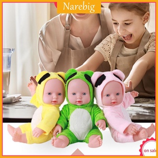 Búp bê em bé sơ sinh giống thật mặc đồ hình động vật chất liệu vinyl mềm mịn 30cm làm quà sinh nhật cho bé gái