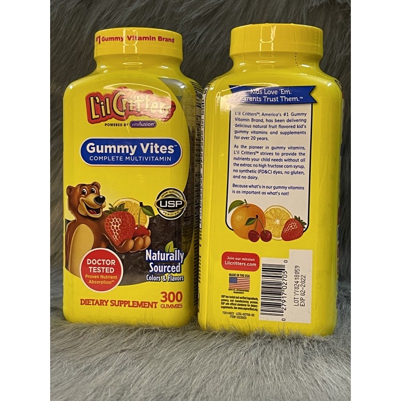 Kẹo Dẻo Vitmain Cho Bé L’il Critters Gummy Vites 300 viên