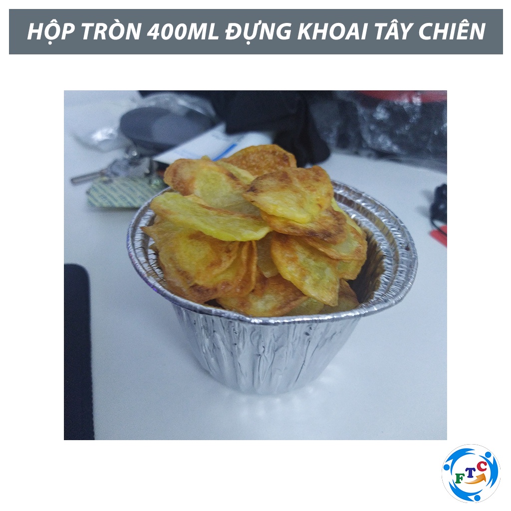 Khay nhôm Ftc chén giấy bạc 400ml siêu tiện lợi dùng 1 lần MS120