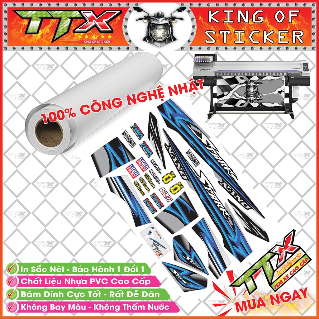 Tem Xe Sirius Spark Xanh Xám Đen Nano - Tem Sirius 110 Đen Xám Xanh Siêu Đẹp - Mẫu Team Sirius Xanh Xám Đen