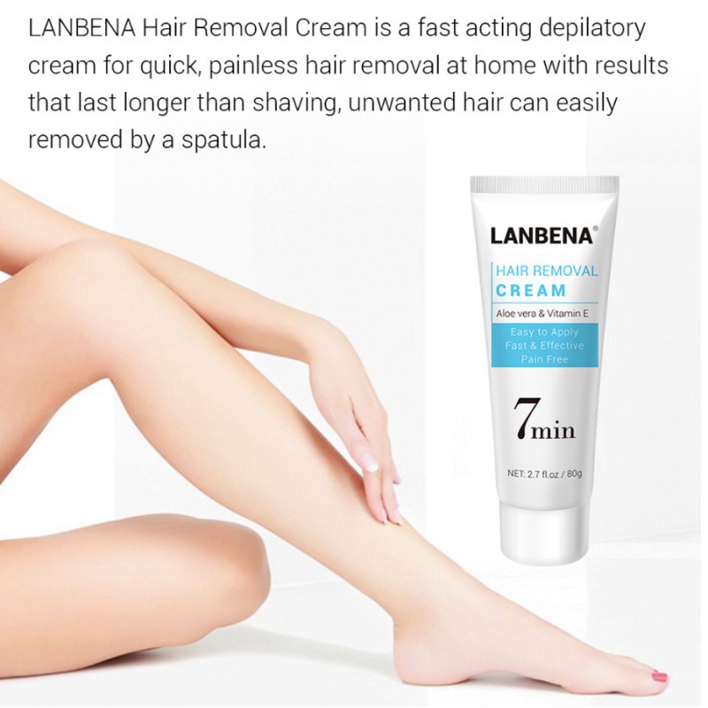 LANBENA Hair Removal Cream Painless Nourishing Hair Removal Depilatory Calming Balm for Hand Leg Armpit Body Care 80g