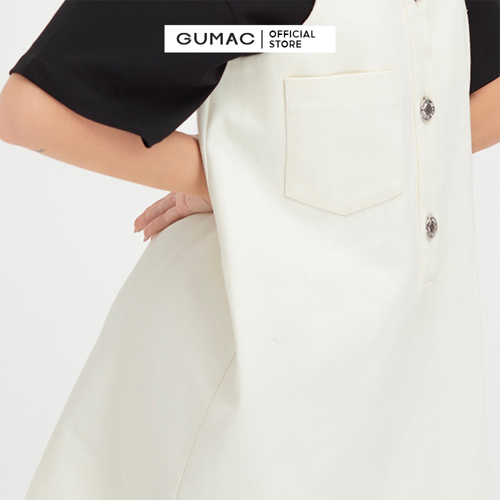 [Mã WABRG208 giảm 10% tối đa 50k đơn từ 250k] Yếm nữ phối nút GUMAC phong cách Hàn Quốc DB539 [không kèm áo thun | BigBuy360 - bigbuy360.vn