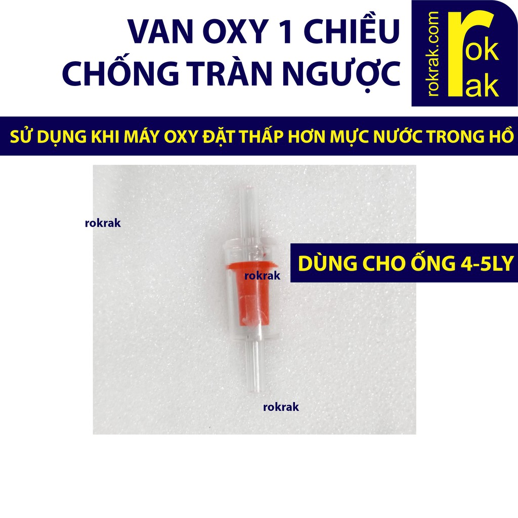 Van oxy 1 chiều chống tràn ngược khi ngắt điện - nhựa trong đỏ HOẶC xanh