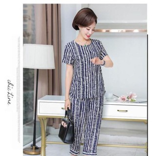 Bộ mặc nhà thun lạnh trung niên