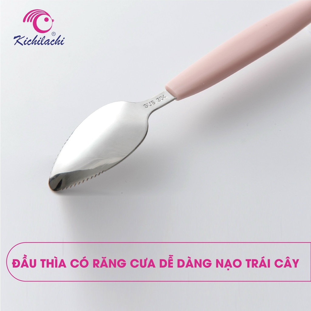 Thìa Nạo Hoa Quả Kichi 2 Đầu Cho Bé Ăn Dặm