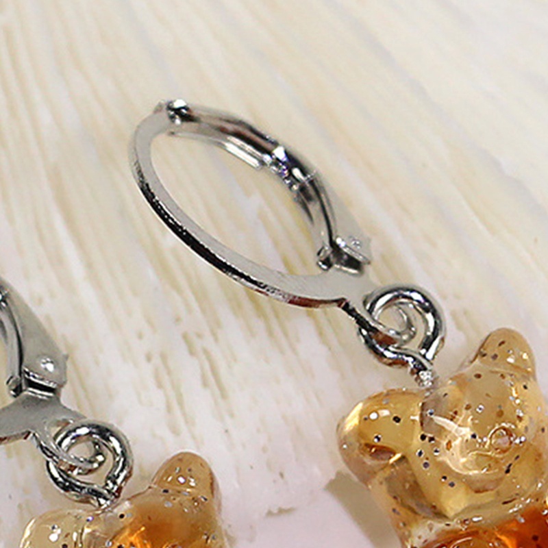 Set 3 / 12 Cặp Bông Tai Hình Gấu Màu Kẹo Dễ Thương