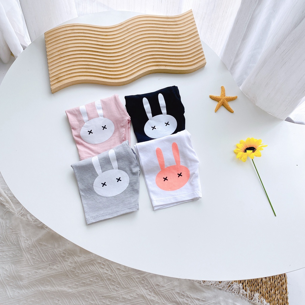Quần legging đùi in hình thỏ dễ thương chất cotton 4 chiều cho bé gái 8-18kg