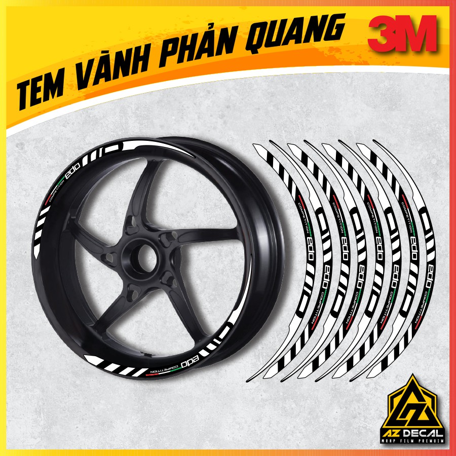 [3M Chính Hãng] Tem Dán Vành Phản Quang EDO RACING | Dán Xe Máy, Xe Điện, Xe Thể Thao...Chống Thấm Nước, Chống Bay Màu