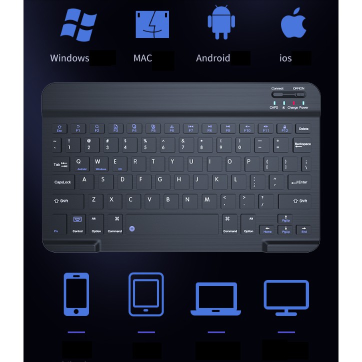Bàn phím Bluetooth cho iPad, Iphone, Máy tính bảng (iOS, Android, Window) 10" - SP mới BH 1 năm | BigBuy360 - bigbuy360.vn