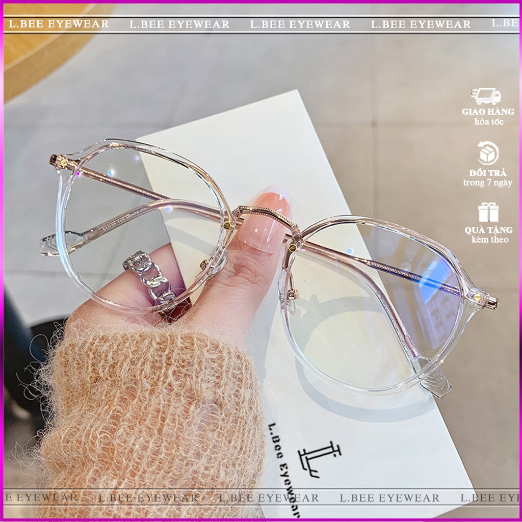 Gọng kính cận nữ mắt tròn L.BEE EYEWEAR ,mắt kính chống ánh sáng xanh 95L32