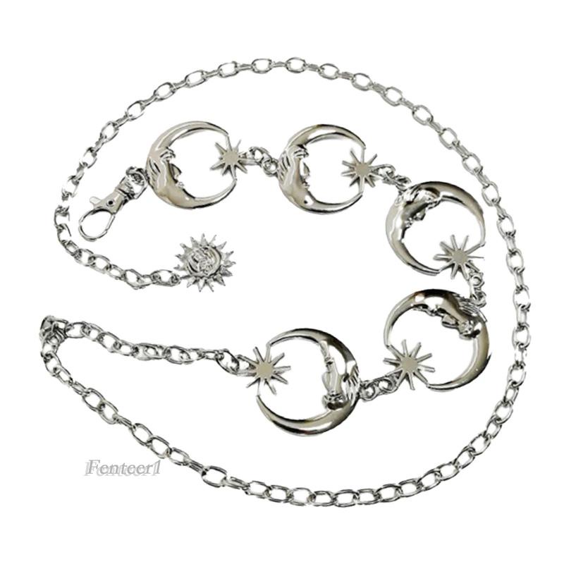 [Fenteer1] Thắt Lưng Dây Xích Mặt Hình Ngôi Sao Mặt Trăng Cho Nữ Mặc Đầm Jean