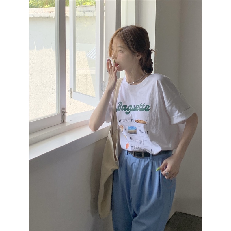 Áo Thun Cotton Tay Ngắn Dáng Rộng 50515