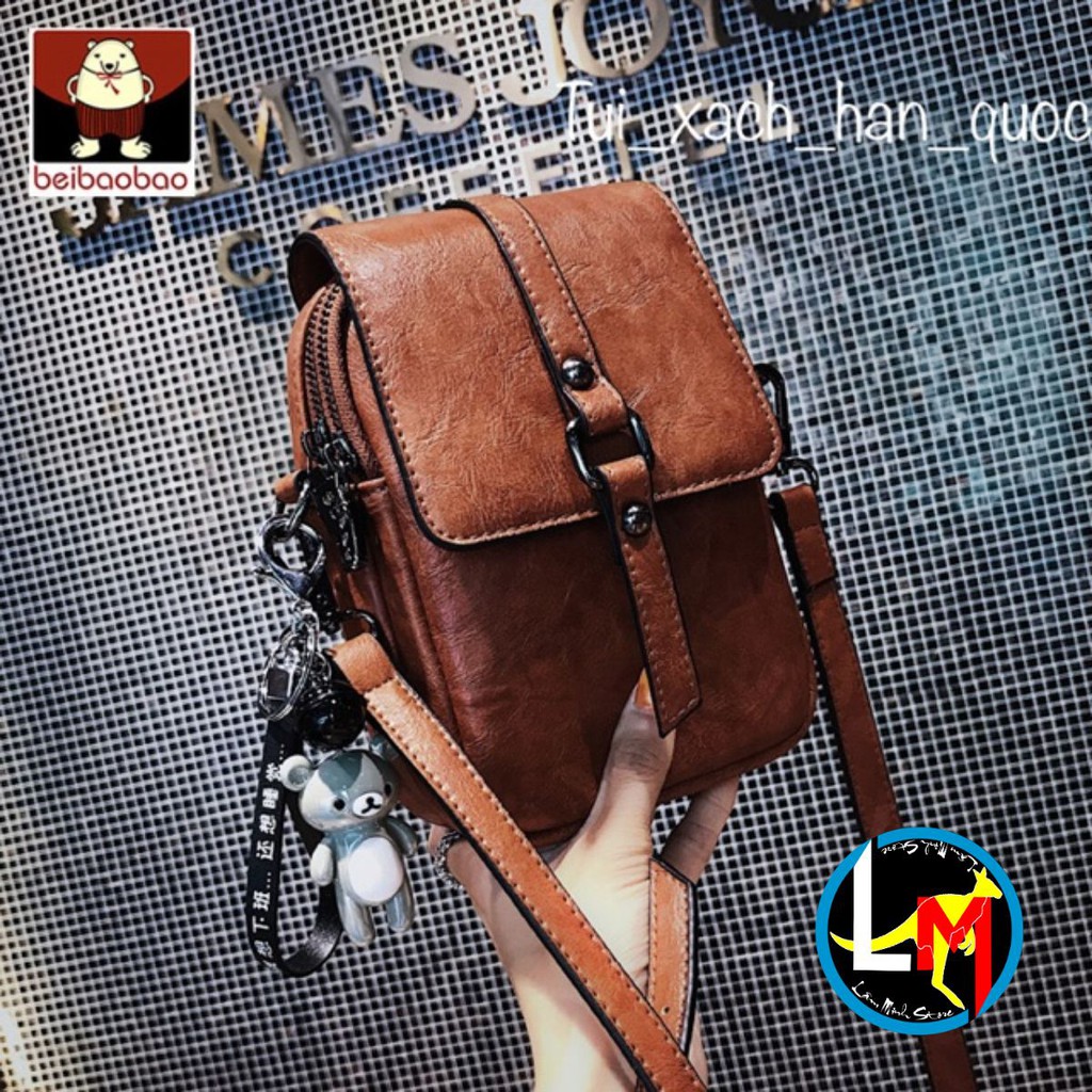 Túi đựng điện thoại ♥️FREESHIP♥️ Túi da mềm kèm gấu CC 01