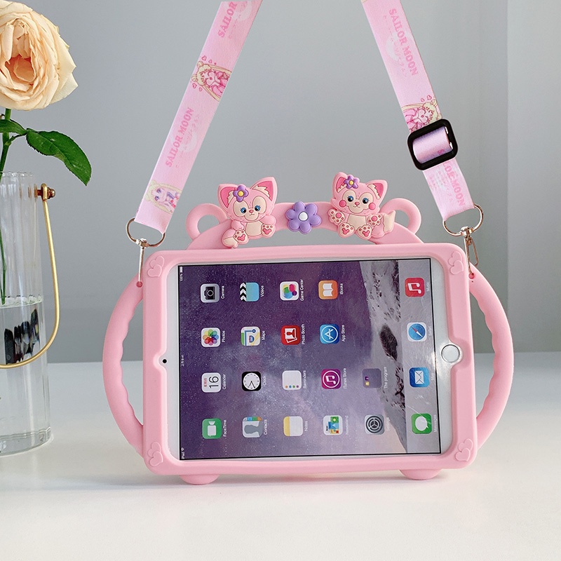 Ốp Máy Tính Bảng Silicone Với Tay Cầm Hoạt Hình Cho iPad 2 3 4 iPad 5 6 Air Air2 Pro 9.7 iPad 9.7 2017 2018