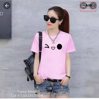 Áo thun nữ in hình mắt nheo phong cách tiano tia-019