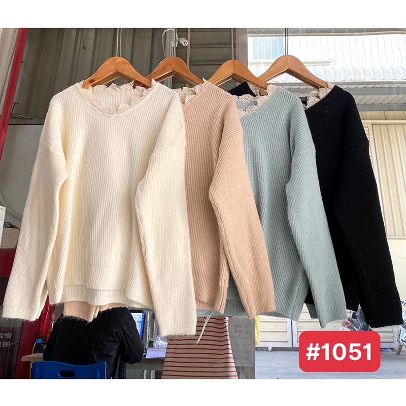 Áo Len Cổ Viền Ren Siêu Đẹp Hàng Quảng Châu M1051