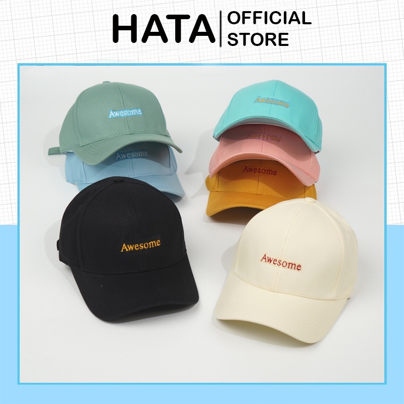 Mũ Nón Lưỡi Trai Thêu Chữ AWESOME 421 Chất Nhung Cao Cấp - Hata24h