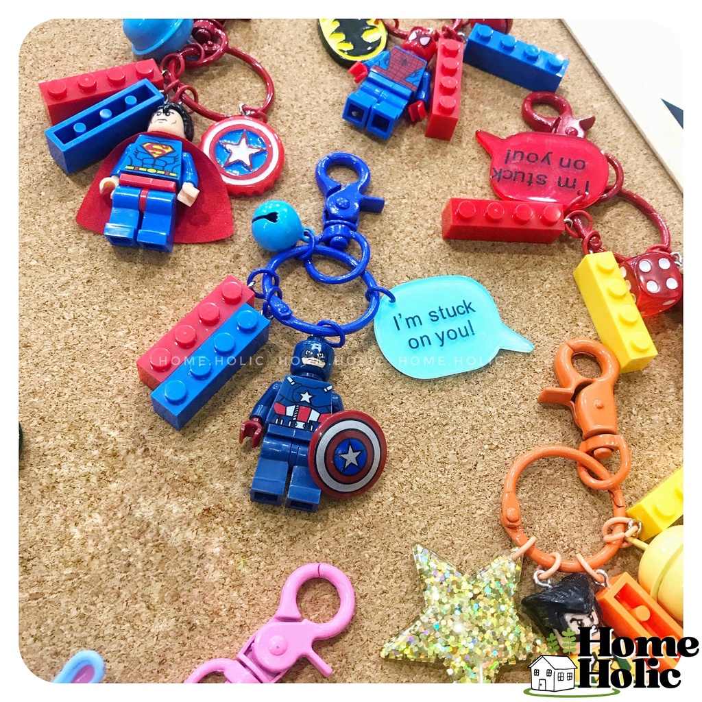Móc Khoá Balo Túi Xách Chìa Khoá Lego Siêu Anh Hùng Superheroes