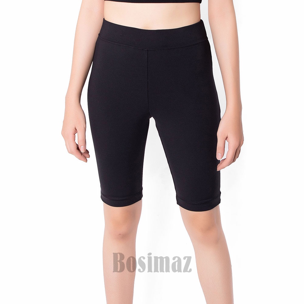 Quần Legging Nữ Bigsize Bosimaz BS351 ngắn không túi màu đen cao cấp, thun co giãn 4 chiều, vải đẹp dày, thoáng mát.
