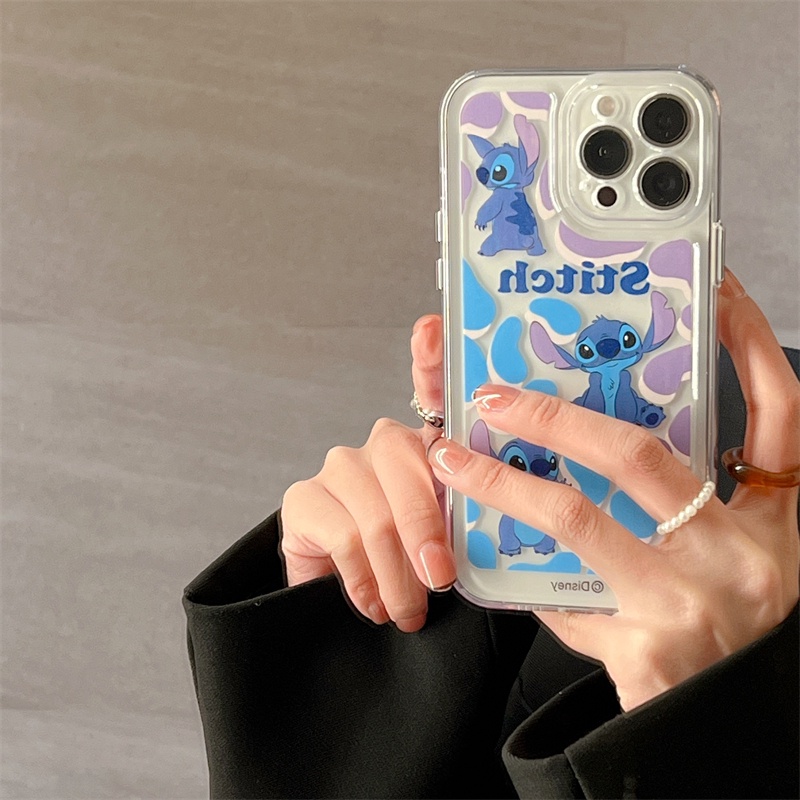 DISNEY Ốp Điện Thoại Trong Suốt In Hoạt Hình Stitch Chống Sốc Cho iPhone 7+ 8+ 7 8 Plus 11 12 13 Pro MAX X XS MAX XR