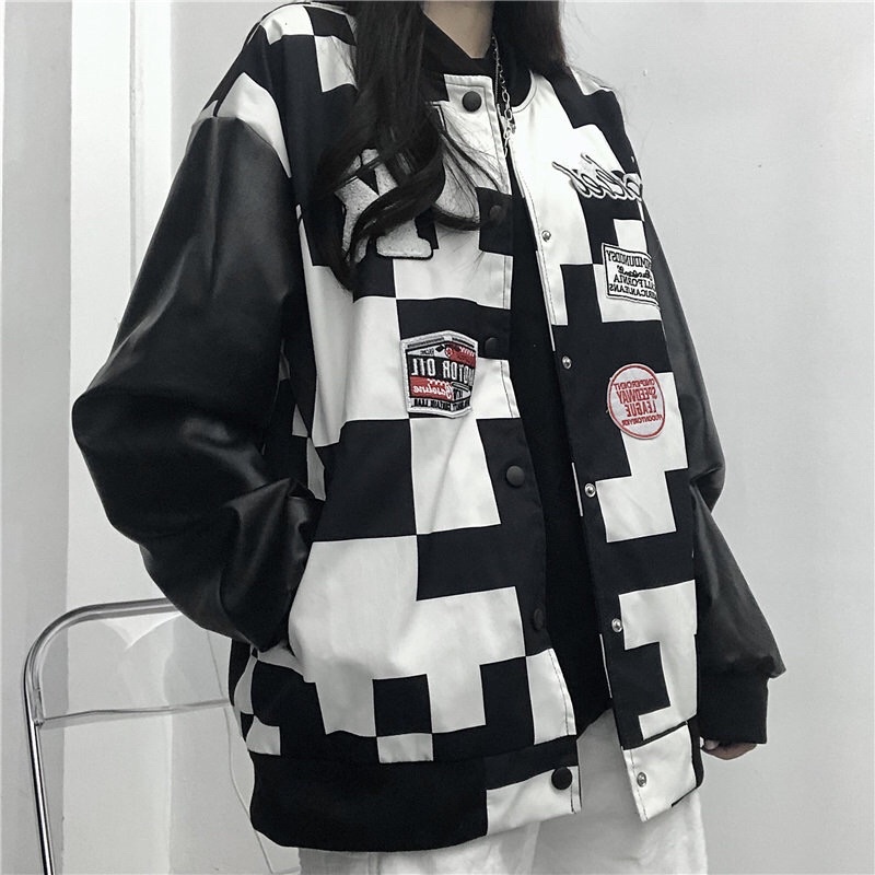 Checkered Varsity Jacket