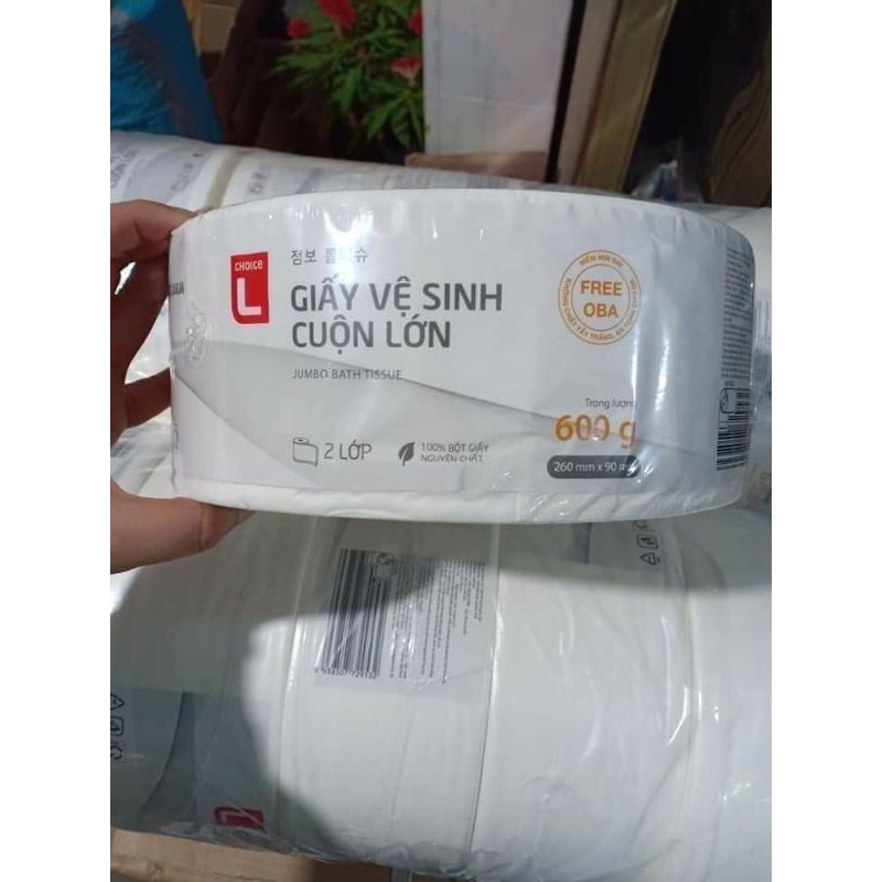 Giấy vệ sinh (2 lớp) cuộn lớn 600g Choice L Hàn Quốc.