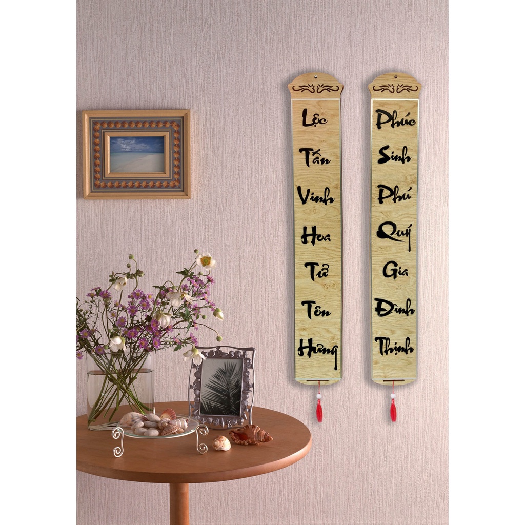 Kt 110x19 (cm) - Câu đối chất liệu gỗ mdf treo tường giá cực rẻ
