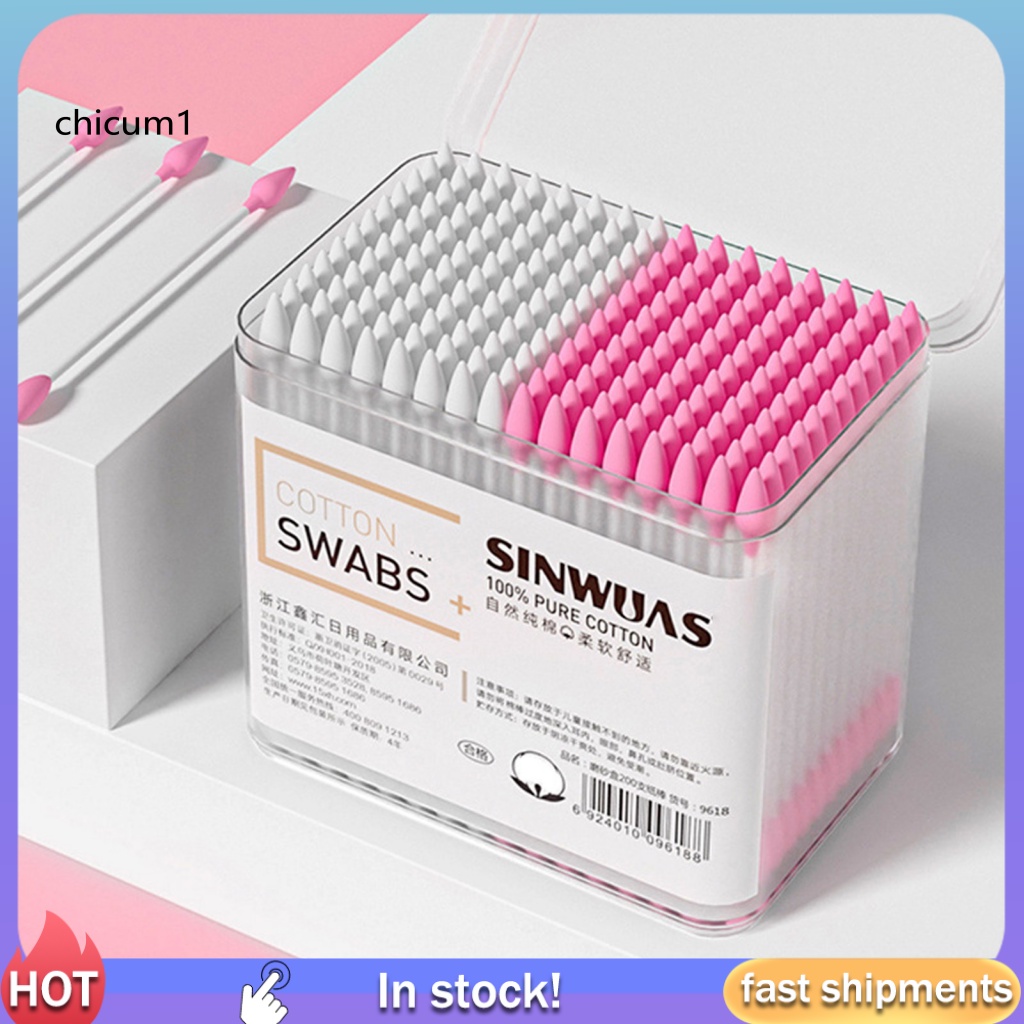 Hộp 1 Hộp 200 / 300 Tăm Bông Hai Đầu Đa Năng