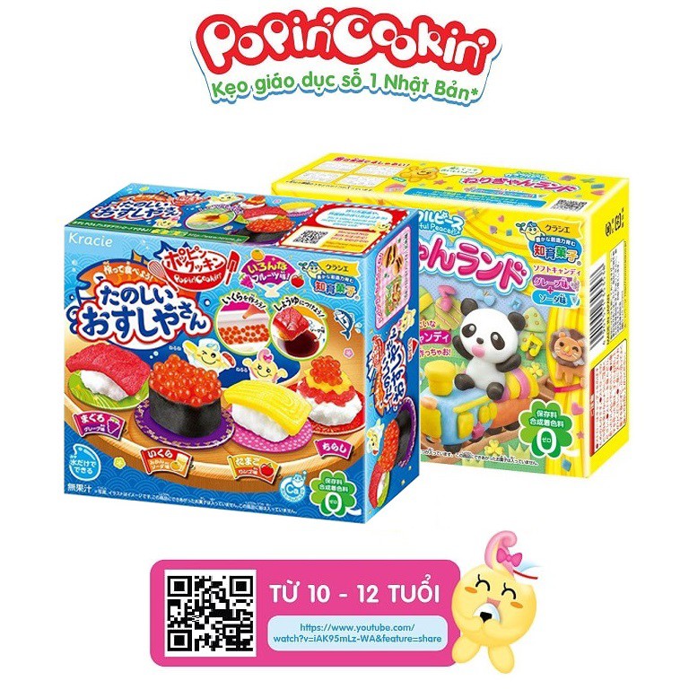 Combo 2 hộp kẹo Popin Cookin đồ chơi sáng tạo ăn được: Sushi + 1 hộp kẹo tự chọn chính hãng