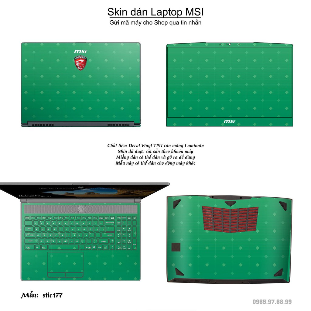 Skin dán Laptop MSI in hình Hoa văn sticker _nhiều mẫu 29 (inbox mã máy cho Shop)