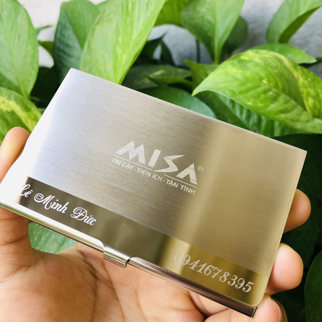 Hộp name card khắc theo yêu cầu lấy ngay,Hộp card visit khắc logo công ty Misa sang trọng