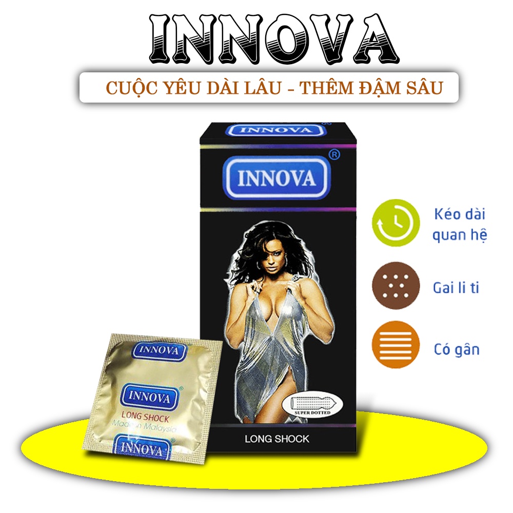 Combo 3 Hộp Bao Cao Su Innova Đen  - Bcs Gân Gai Siêu Kích Thích, Kéo Dài Thời Gian QH