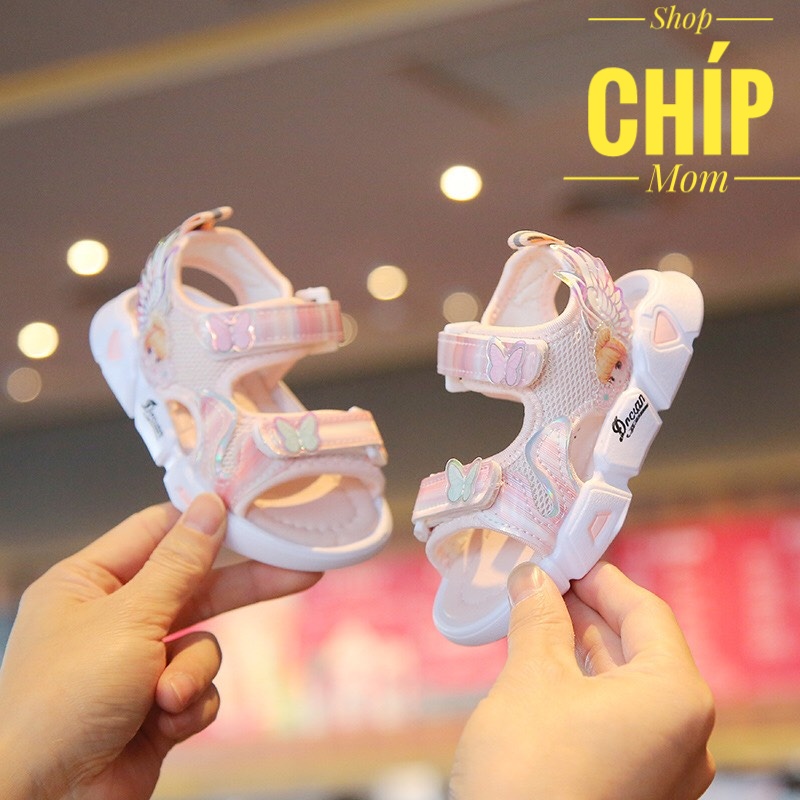 sandal bé gái dép quai hậu cho bé gái đi học công chua cánh tiên siêu nhẹ quai vải thấm mồ hôi thời trang hè QCCC A02