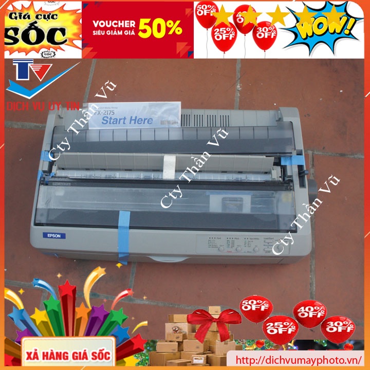 Máy in kim A3 A4 Epson FX 2175 chuyên in hóa đơn 2 liên 3 liên in hình xăm máy bền đẹp mới trên 90% có bao test