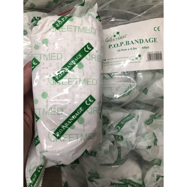 Băng bột bó thạch cao Greetmed P.O.P.BANDAGE Bột thạch cao,dùng bó cố định cho người gãy xương 3in 4in 5in 6in
