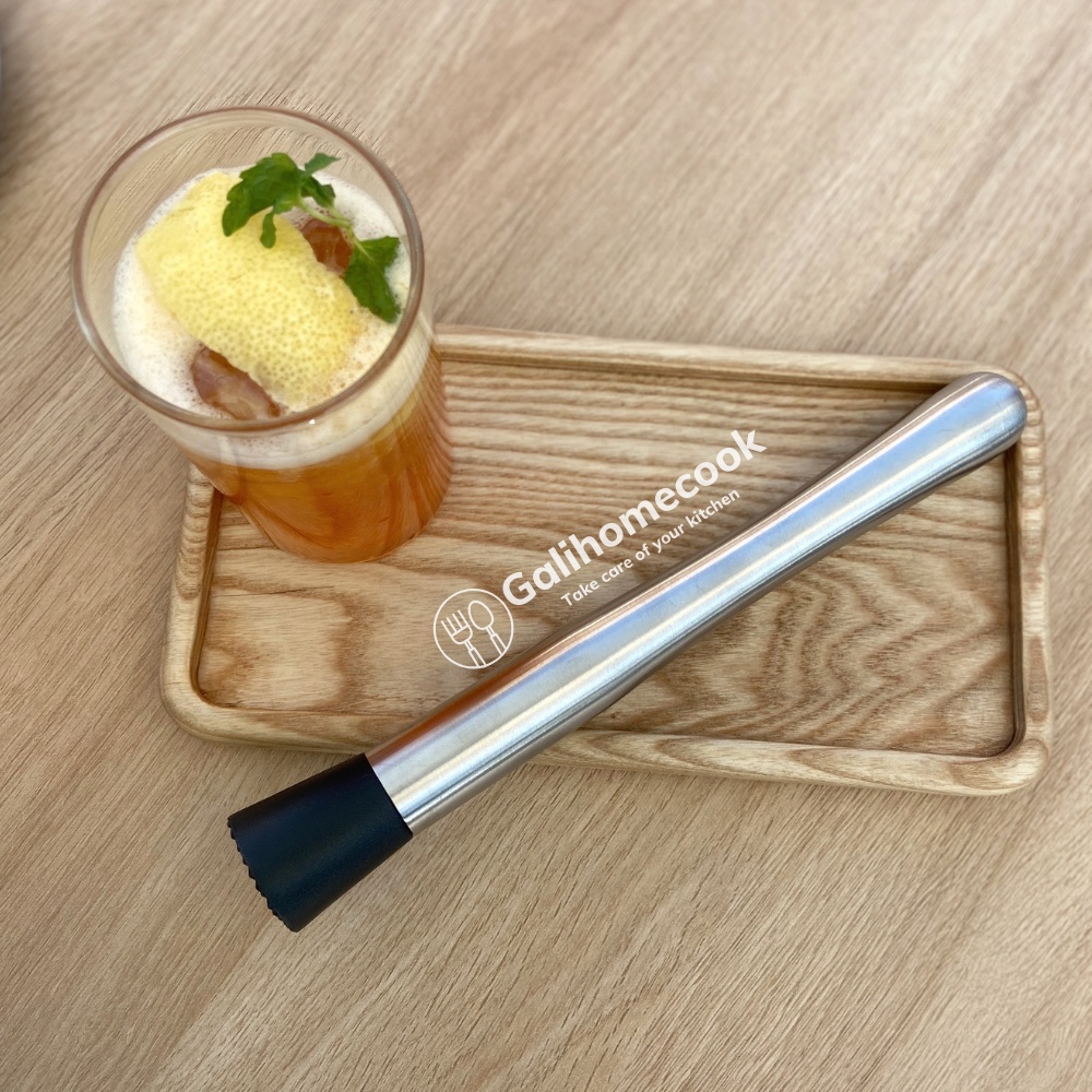 Chày bar, chày dầm pha chế inox 25cm đầu nhựa cao cấp (chất liệu inox 304),đập đá, thanh nghiền | Galihomecook TETC