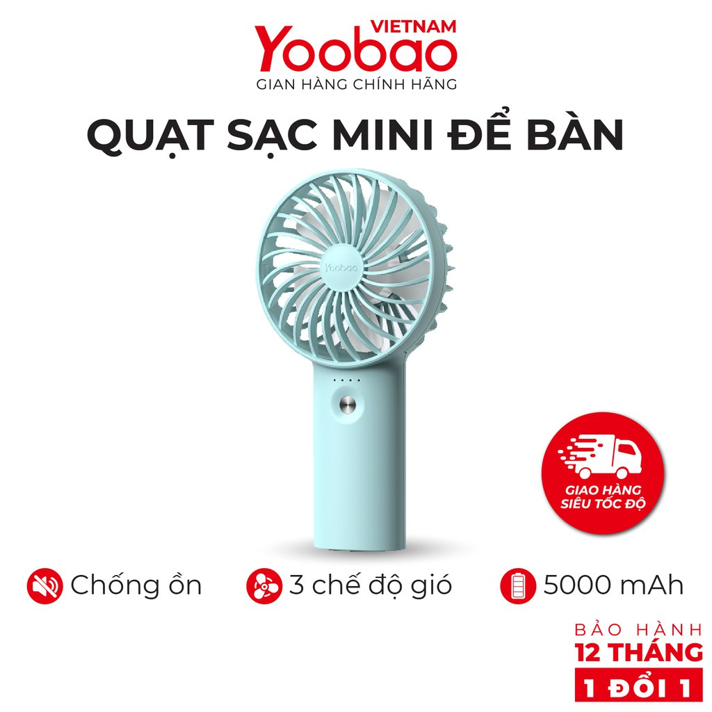 Quạt sạc mini để bàn làm việc YOOBAO F3 - F3 PRO 6000mAh Kiêm sạc dự phòng