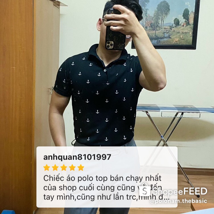 (Big size 3XL 4XL 100kg) Áo thun nam tay ngắn cổ bẻ - Áo POLO nam hoa hồng GAP009 cotton cao cấp, xuất xịn