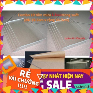 [1.2mm 14.5x19.5cm] Combo 10 tấm nhựa mica cứng trong suốt làm hồ cá, hộp, ốp biển số,cắt theo y/cầu - shop lê phòng.